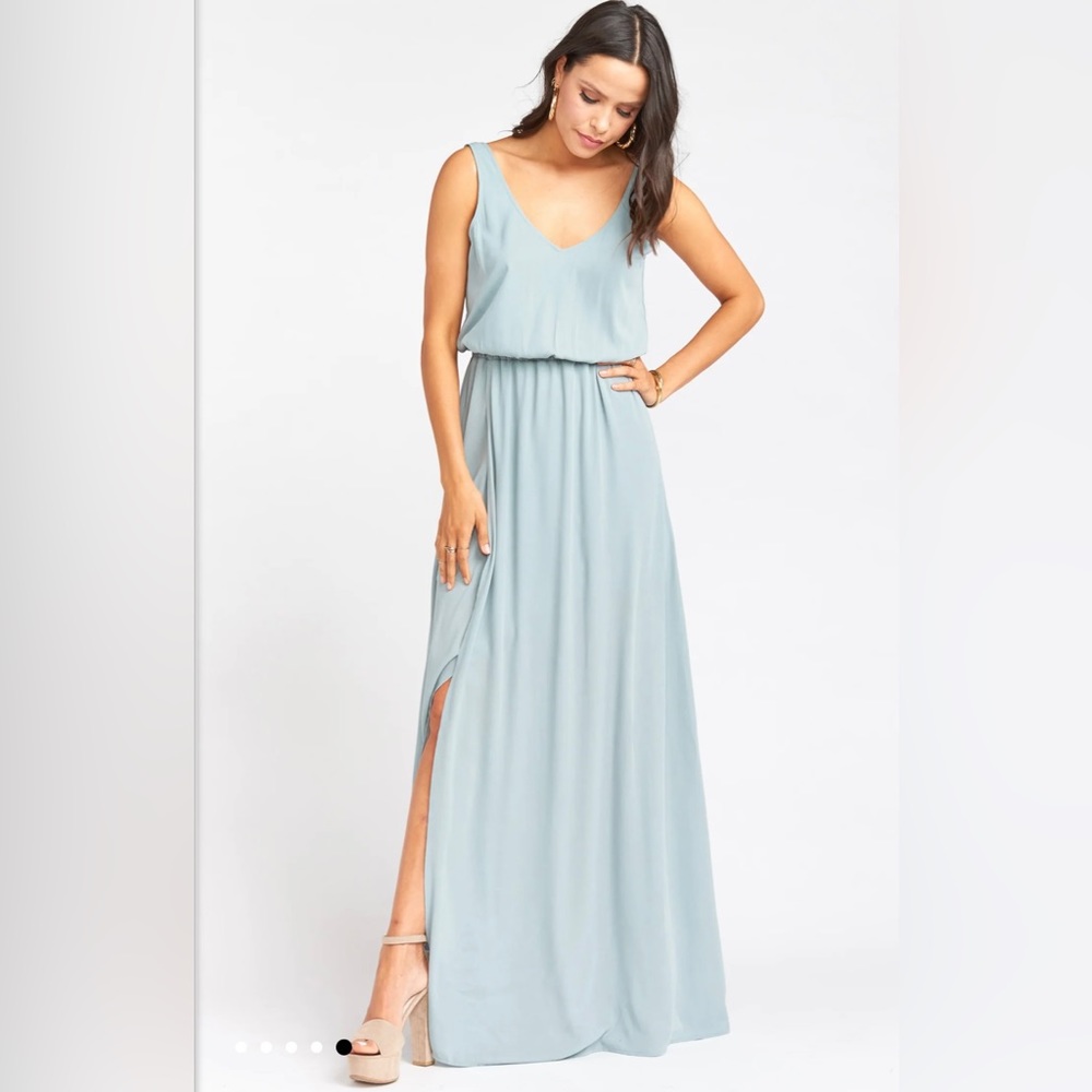 Show Me Your MuMu- Kendall Maxi Dress- Silver Sage Crisp